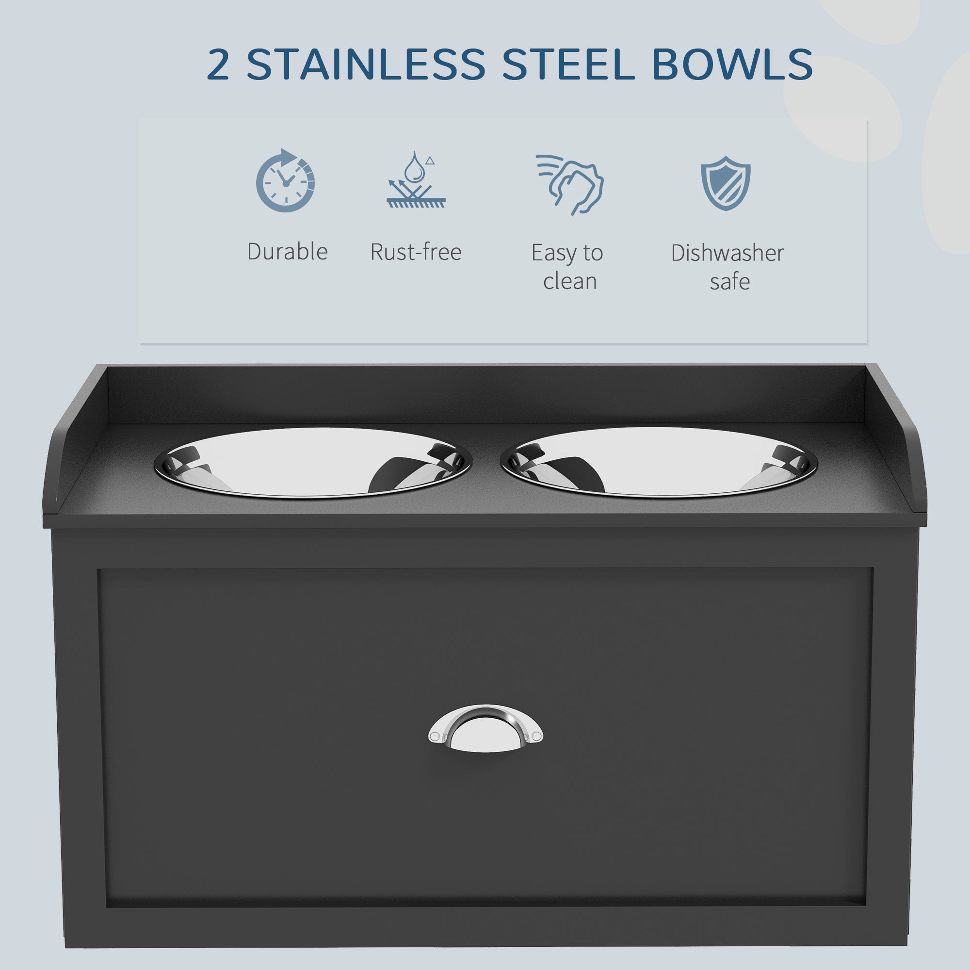 Elevated Dog Feeding Station with Storage