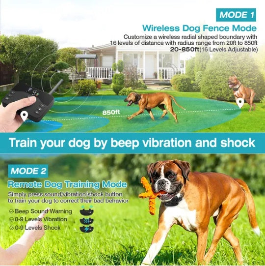 Wireless Electric Dog Fence & Training Collar