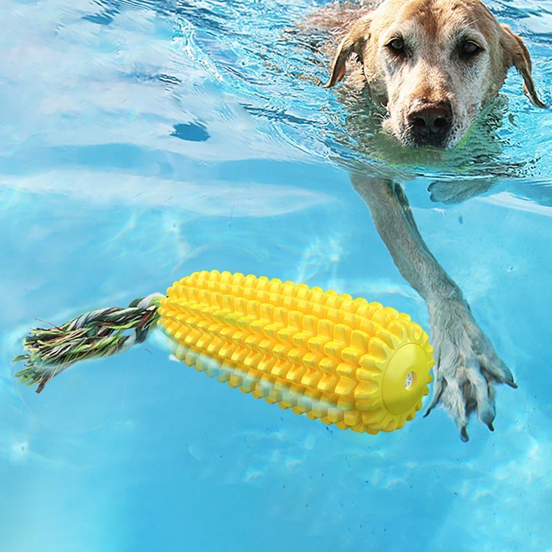 Squeaky Corn Stick Rope Dog Toy