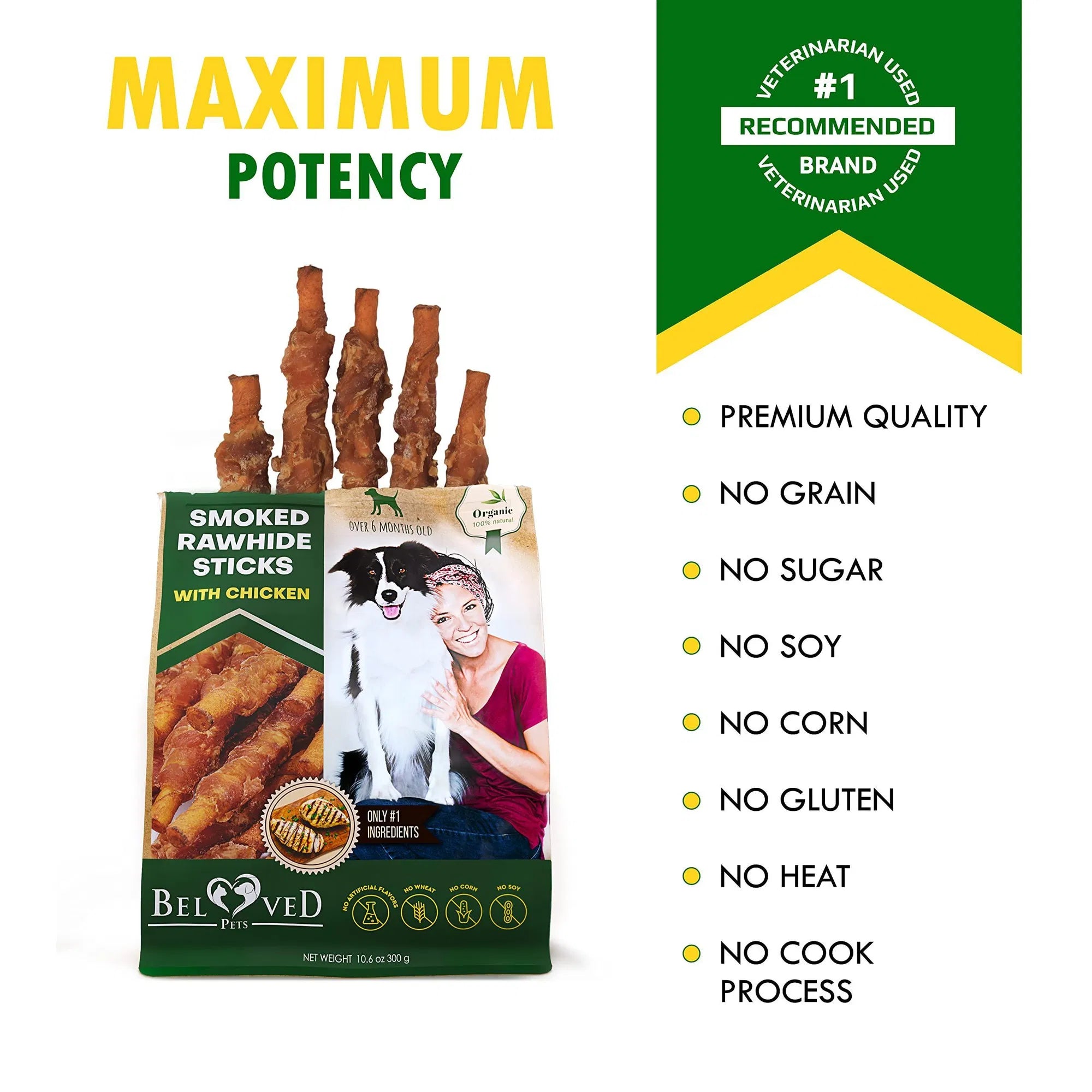 Smoked Rawhide Chicken Chew Sticks