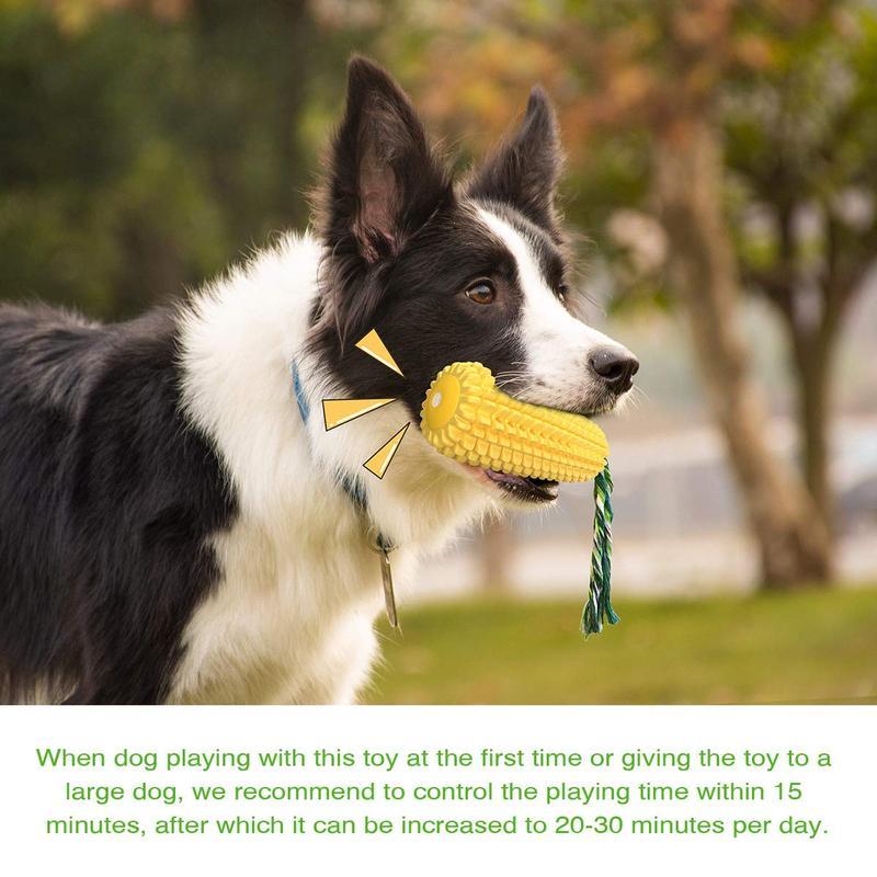 Squeaky Corn Stick Rope Dog Toy