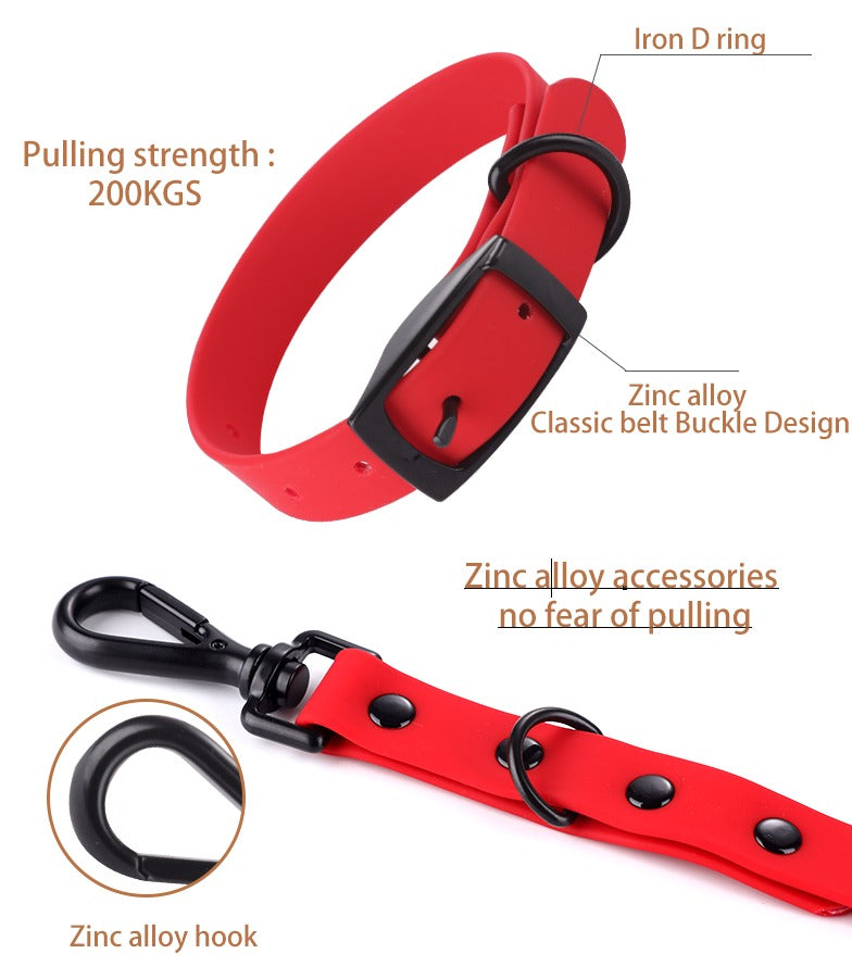 Waterproof Silicone Dog Collar & Leash Set
