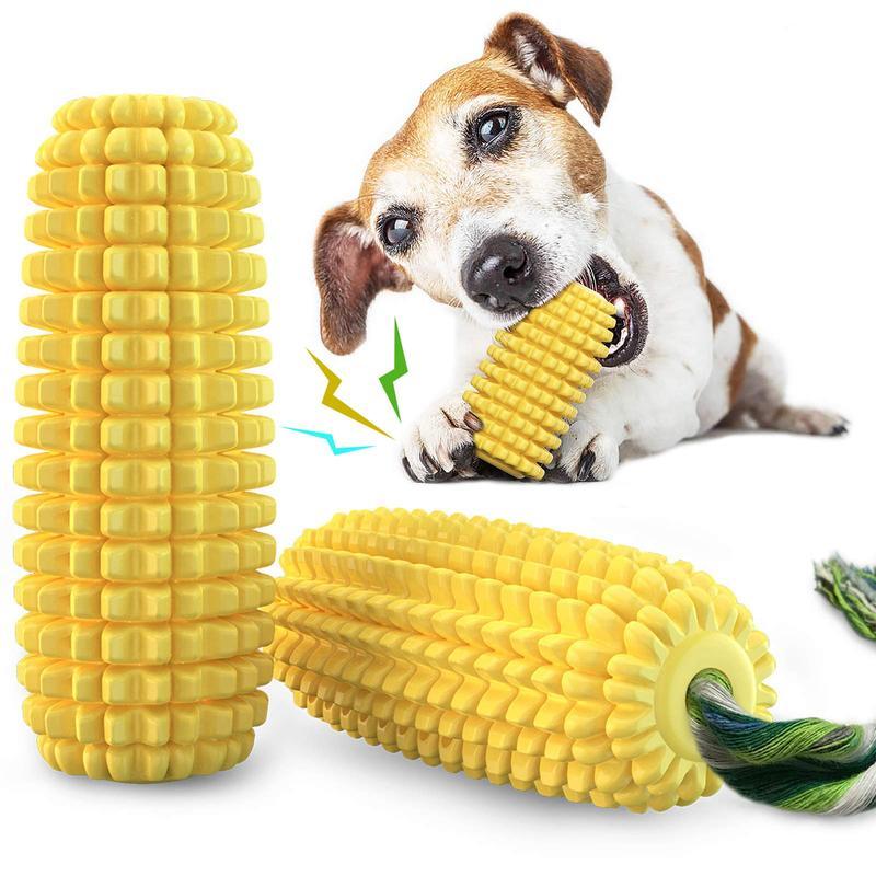 Squeaky Corn Stick Rope Dog Toy