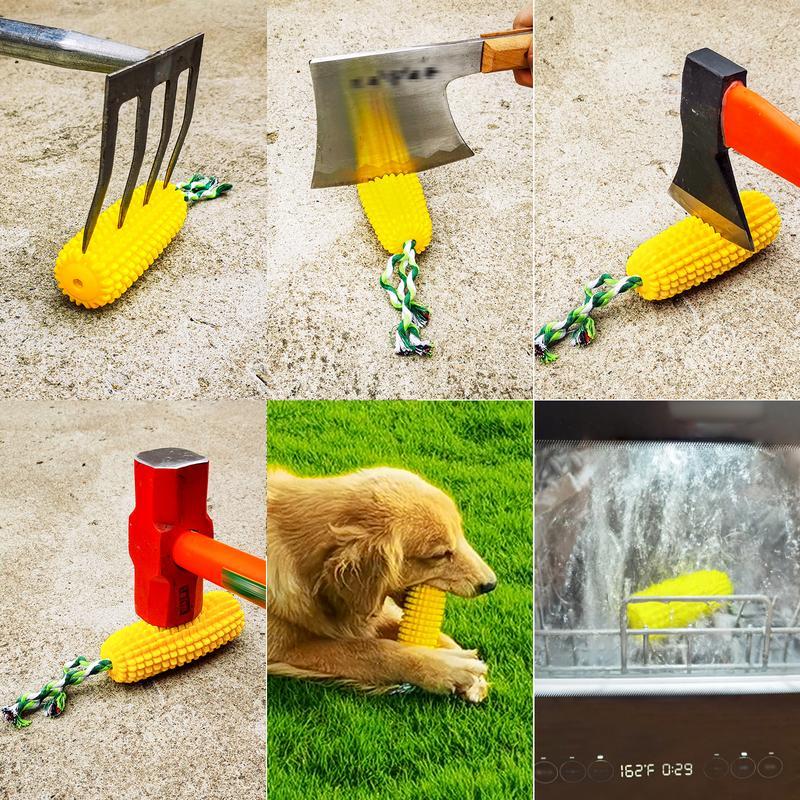 Squeaky Corn Stick Rope Dog Toy