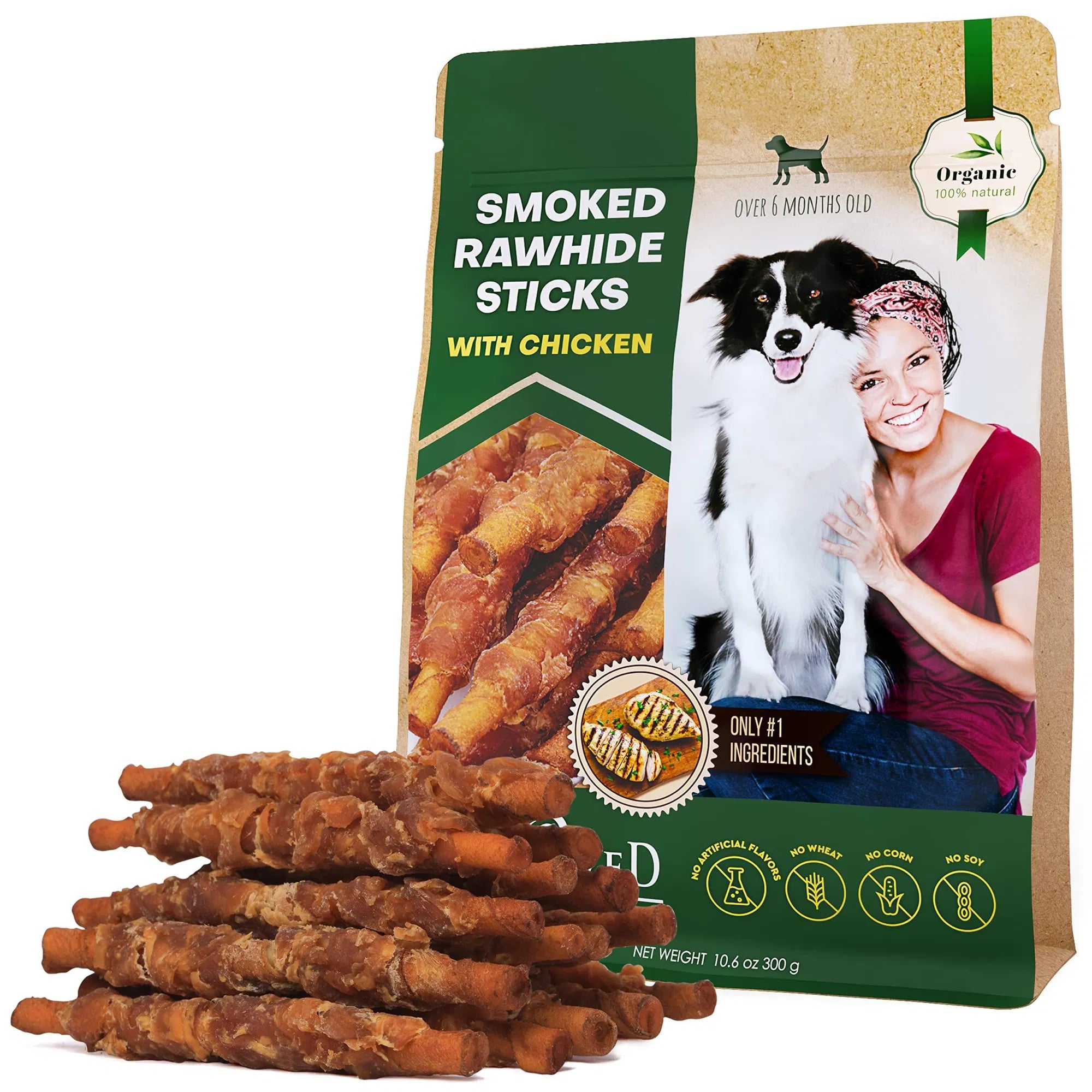 Smoked Rawhide Chicken Chew Sticks